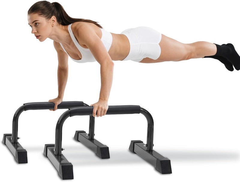 ETICSIPA Push Up Bars: Sweat-resistant Parallettes Bar for Handstands L-sit & Dip, No Wobbling Strength Training Pushup Stands for Women Men Workout Core Exercise at Home Floor Gym - Image 1